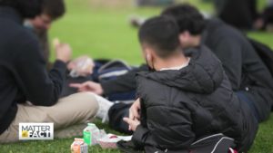 teenagers on lawn