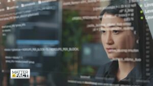 woman looking at code
